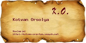 Kotvan Orsolya névjegykártya