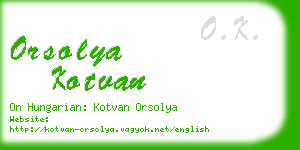 orsolya kotvan business card